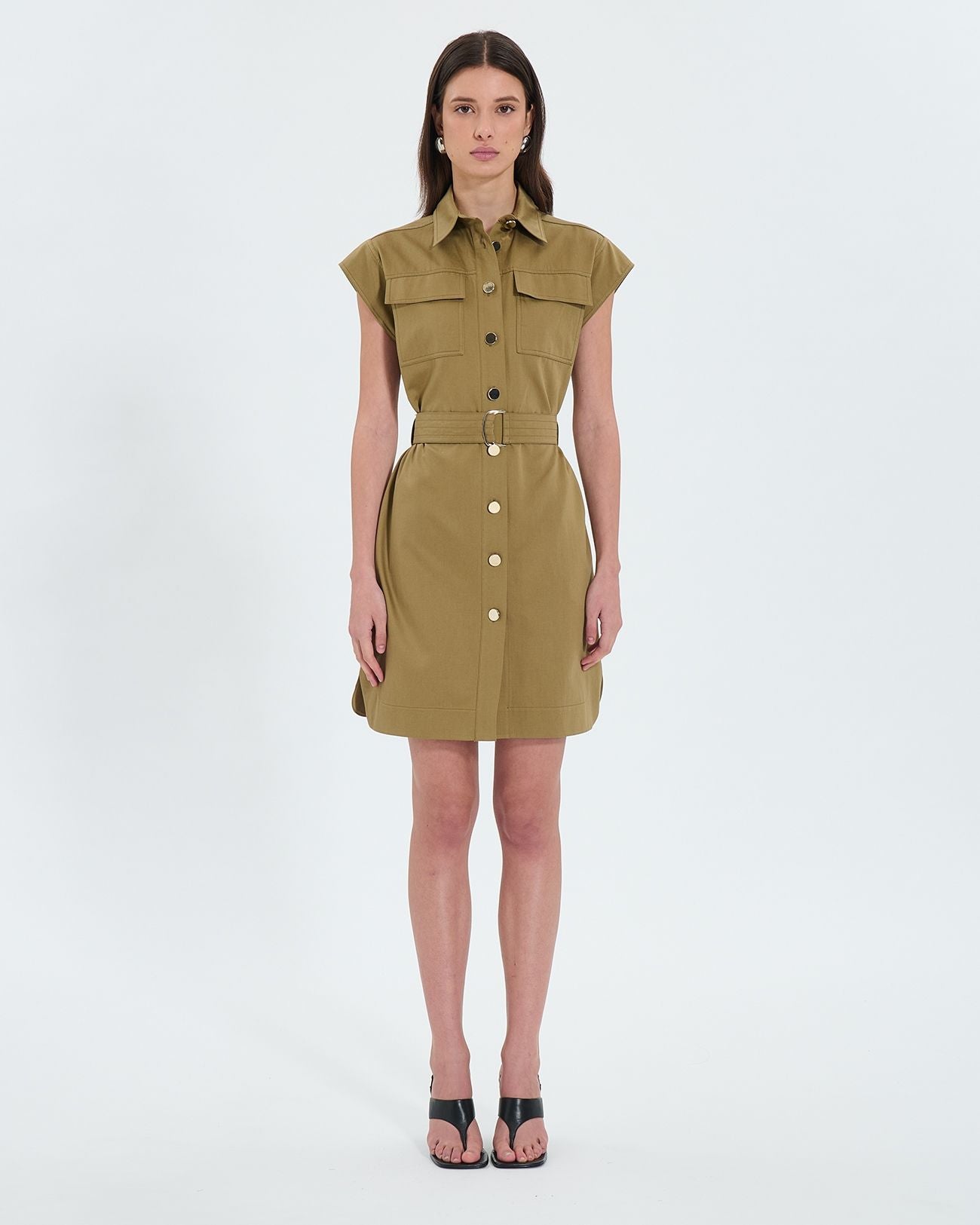 Vestido camisero caqui_4
