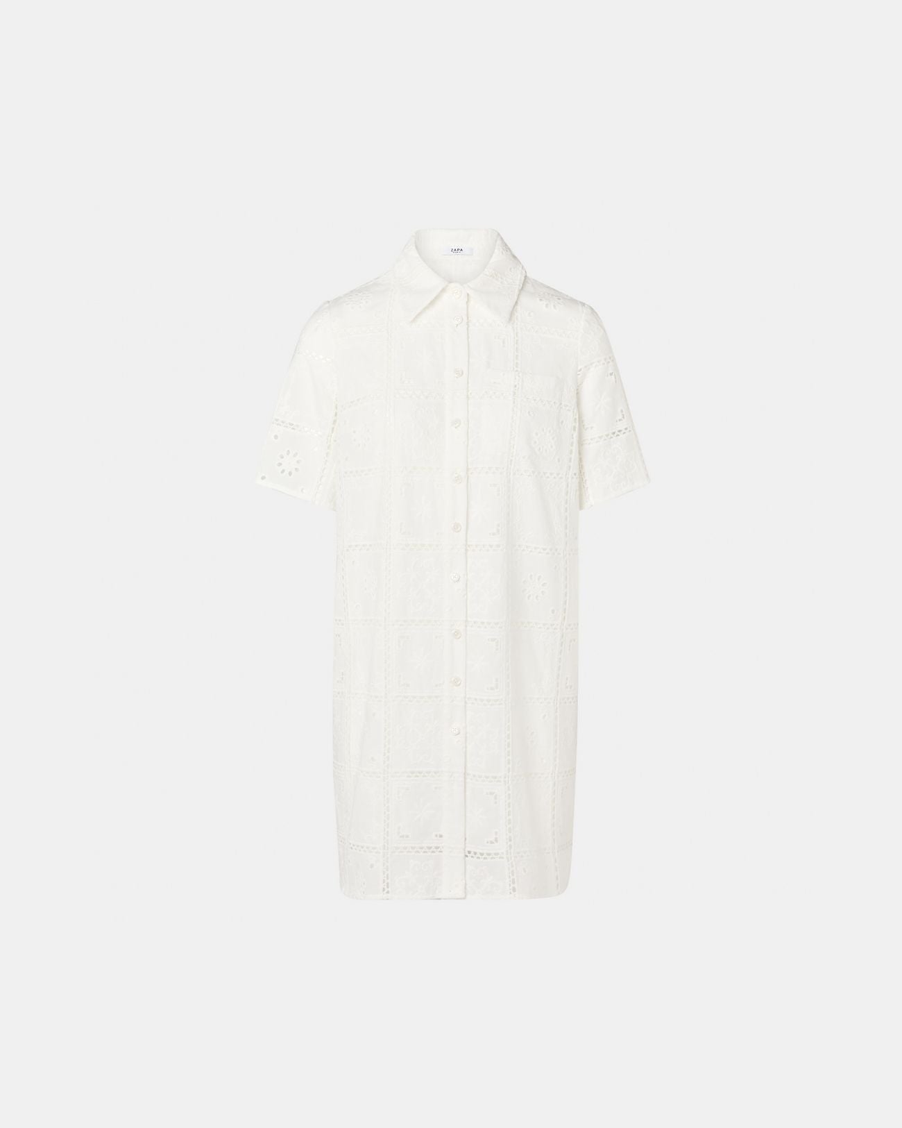 Mid-length dress with ecru English embroidery_5