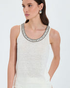 Ecru linen tank top_1
