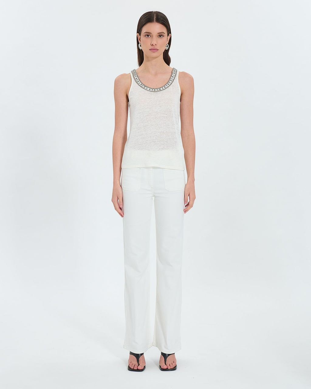 Ecru linen tank top_4