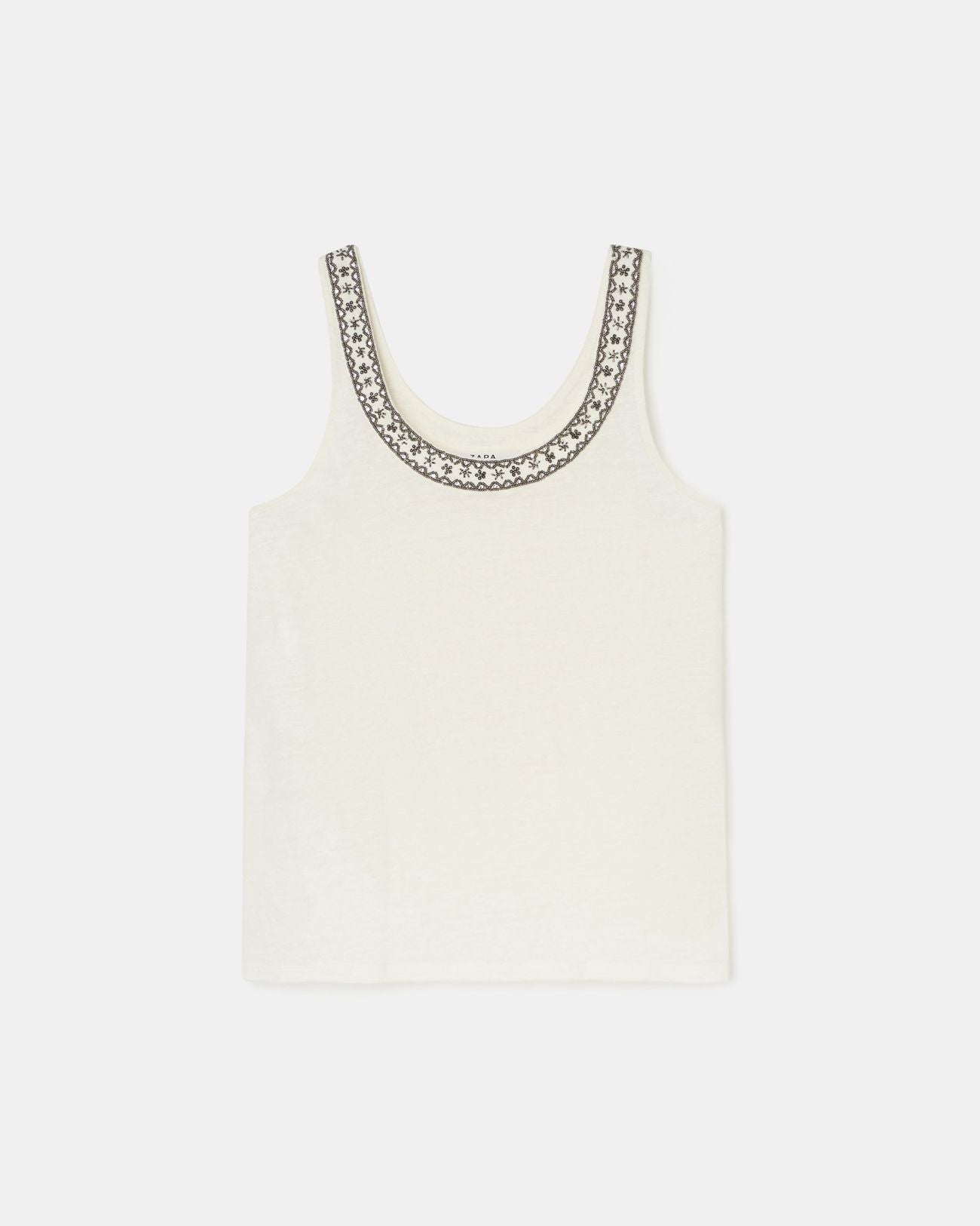 Ecru linen tank top_5