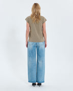 Khaki V-neck t-shirt_3