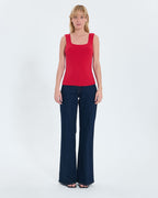 Débardeur en maille rouge_4