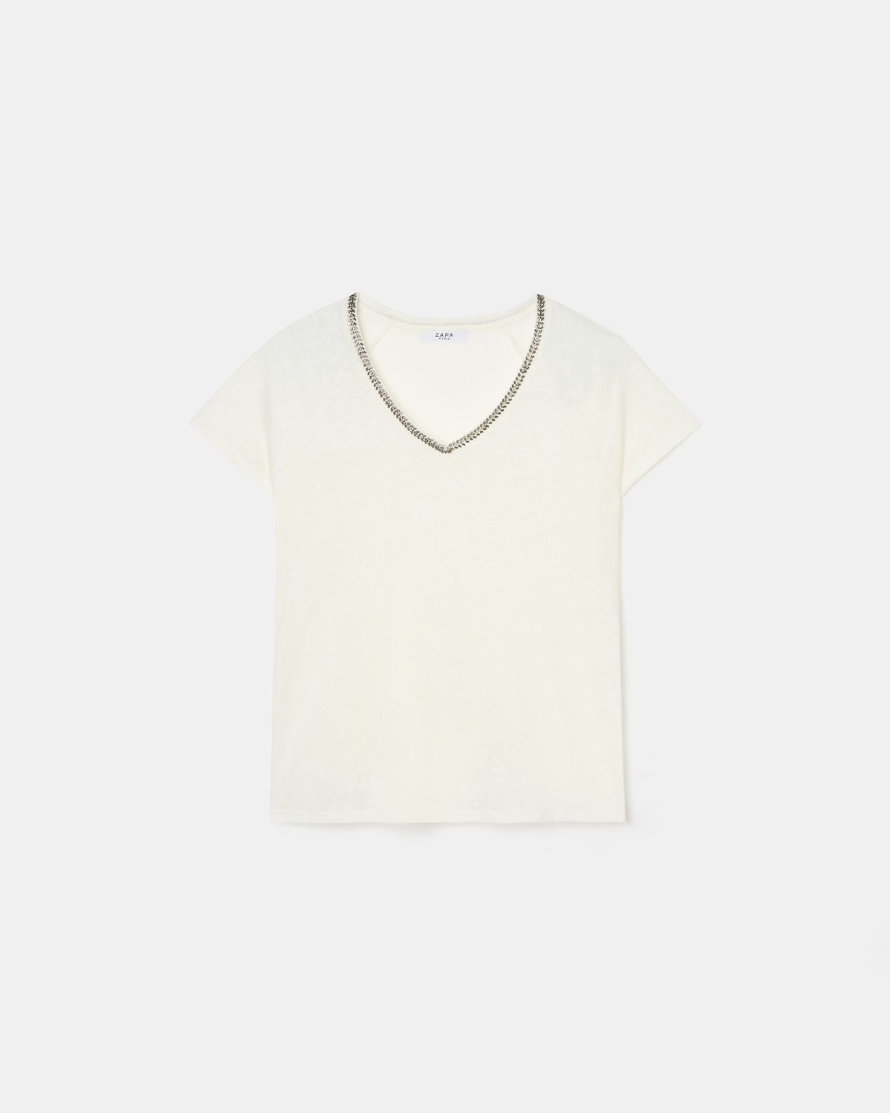 Ecru linen T-shirt_5