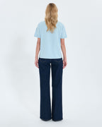 Fitted sky blue cotton T-shirt_3