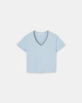 Fitted sky blue cotton T-shirt_5