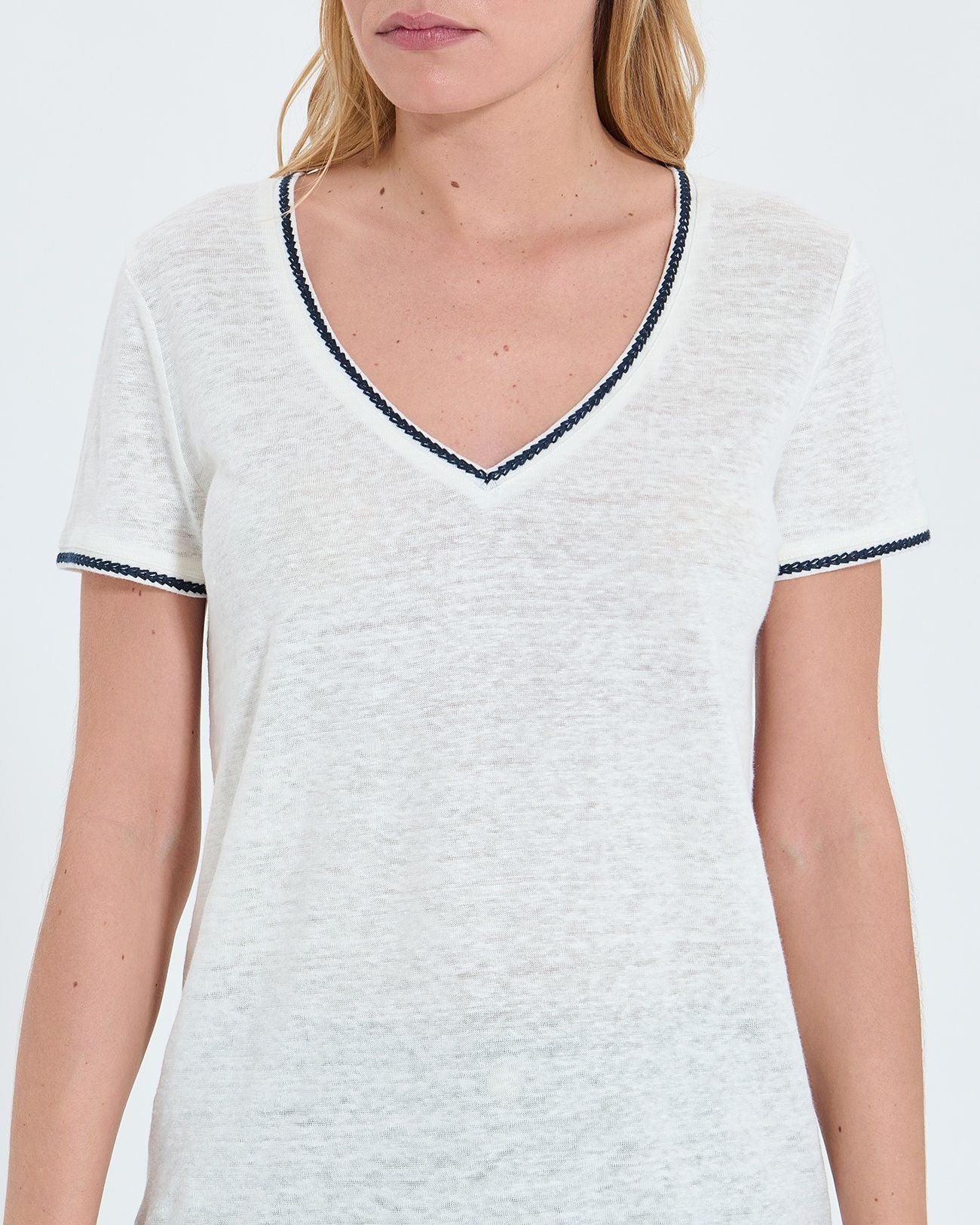 Ecru linen T-shirt_1