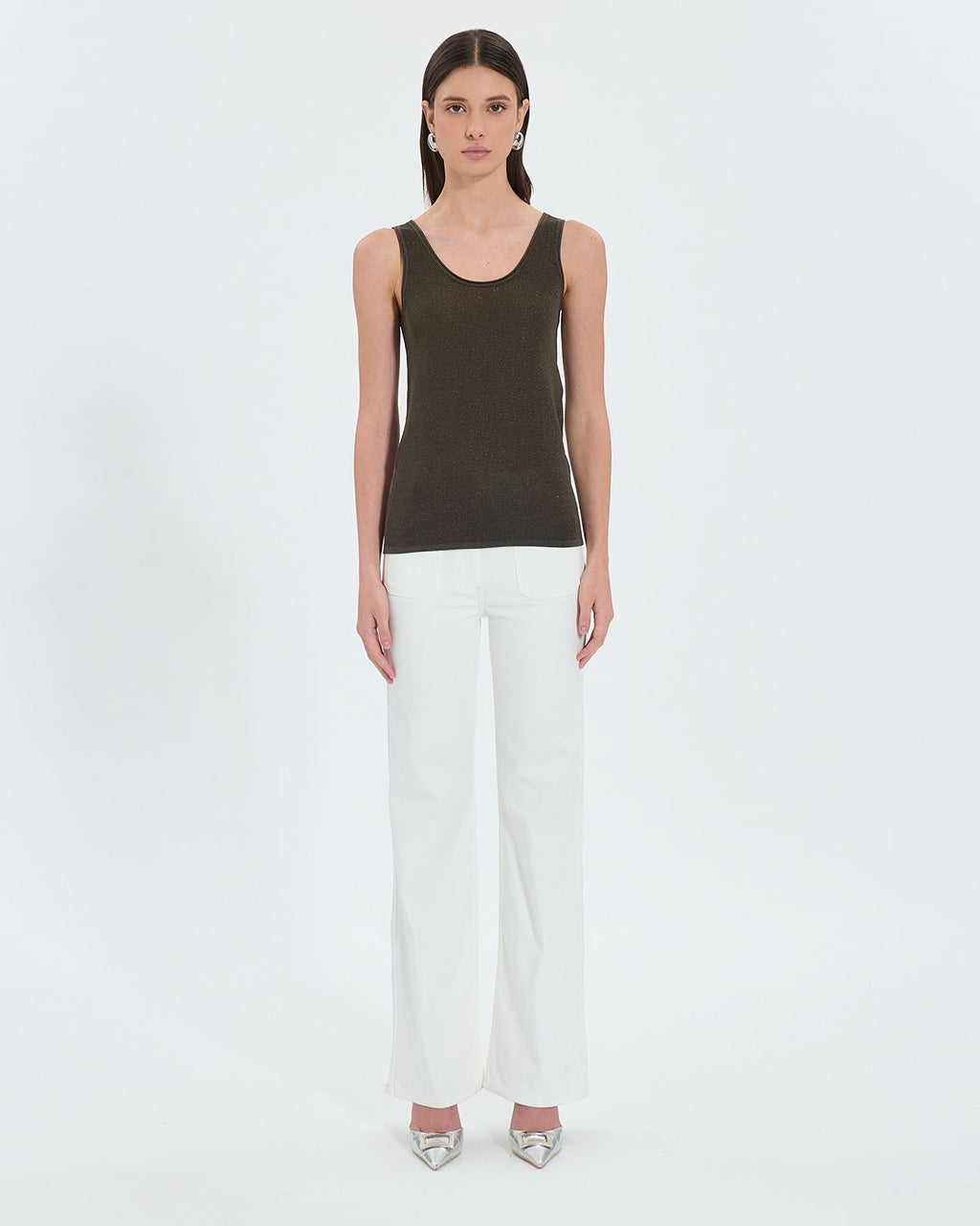Sequined khaki tank top_3
