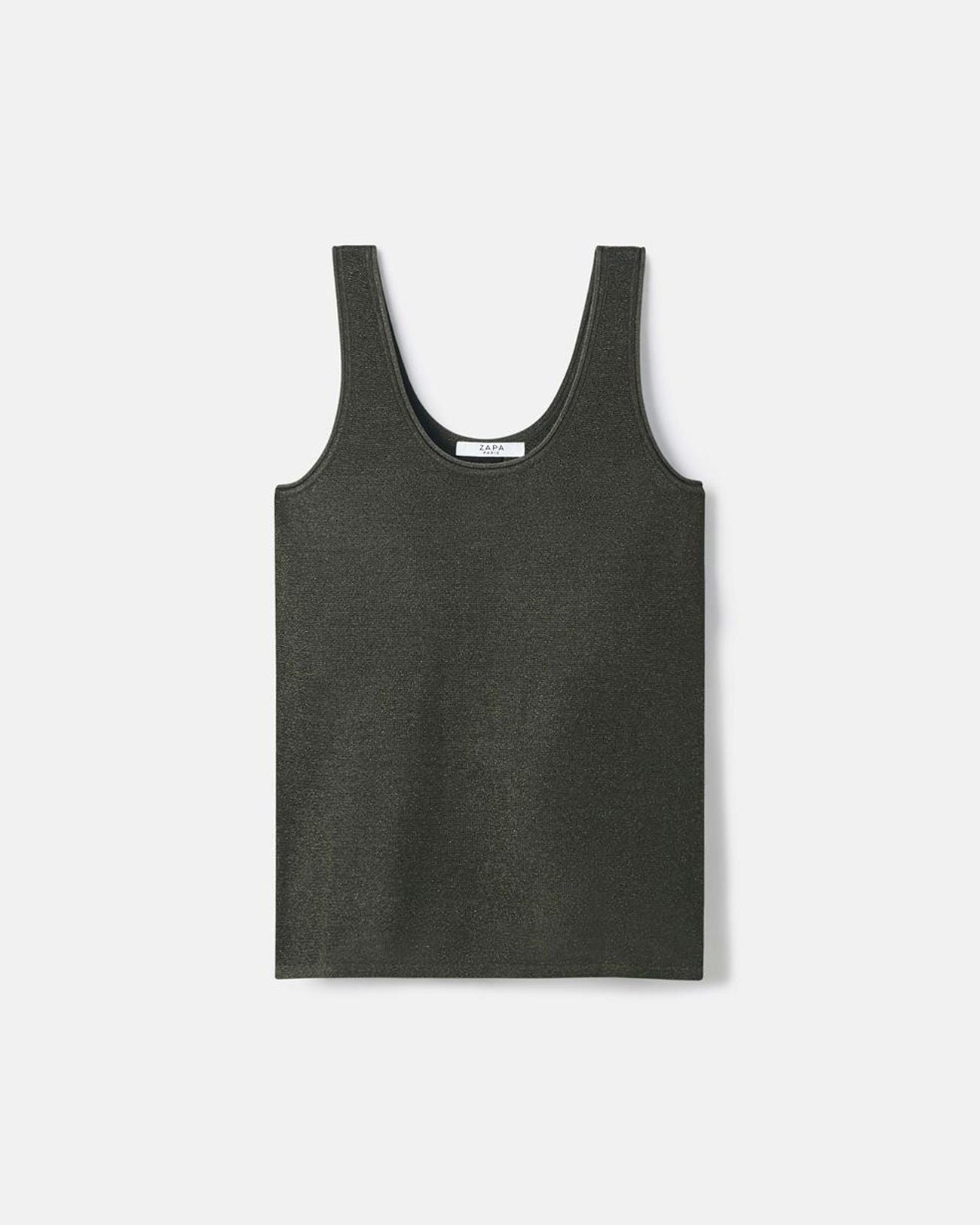 Sequined khaki tank top_5