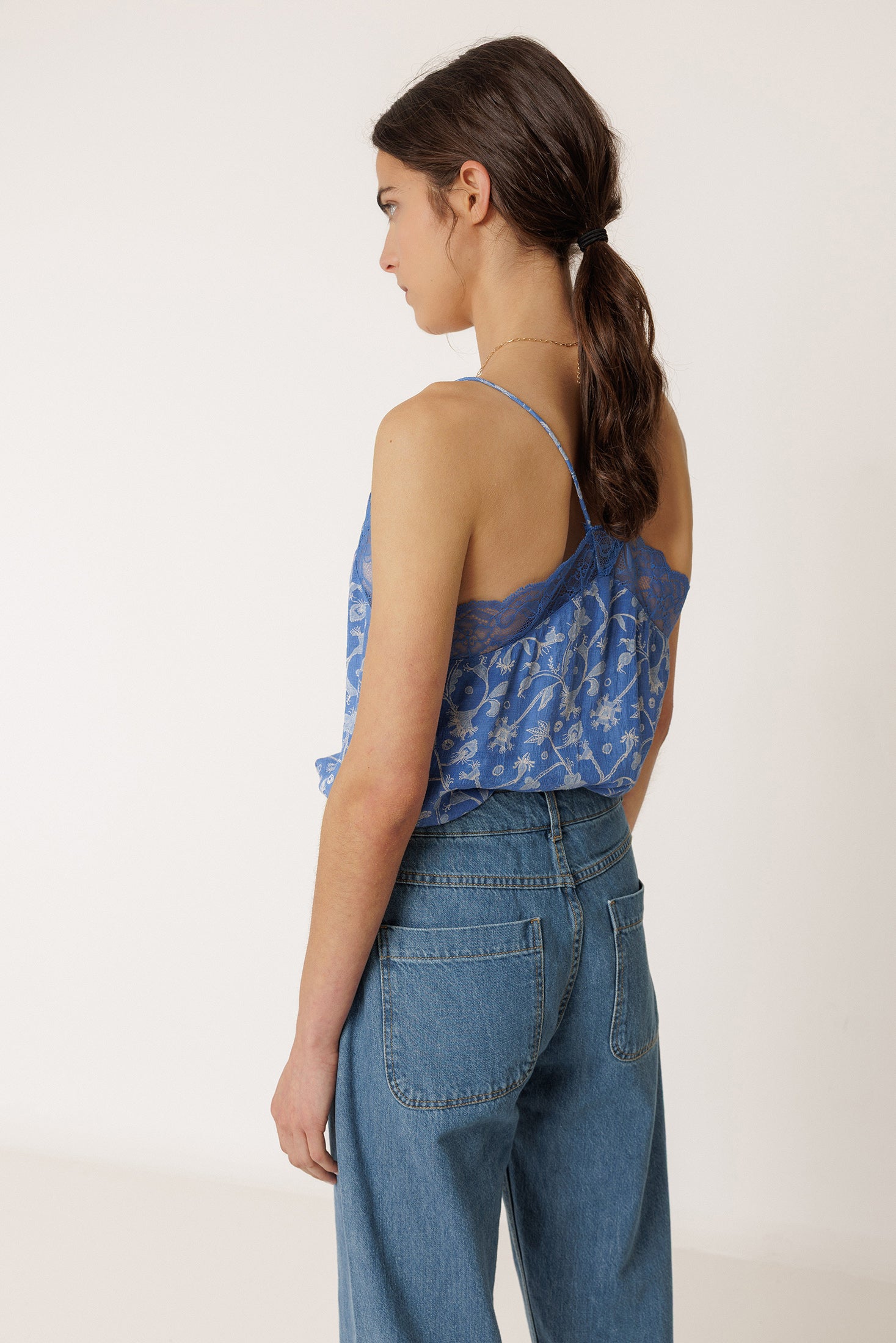 Lace Camisole Top - British Blue