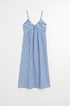 Vestido de tirantes vichy - Azul británico