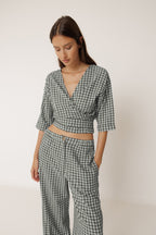 Camisa Corta Multiposición Para Anudar - Menta