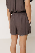 Elasticated Waist Shorts - Charcoal