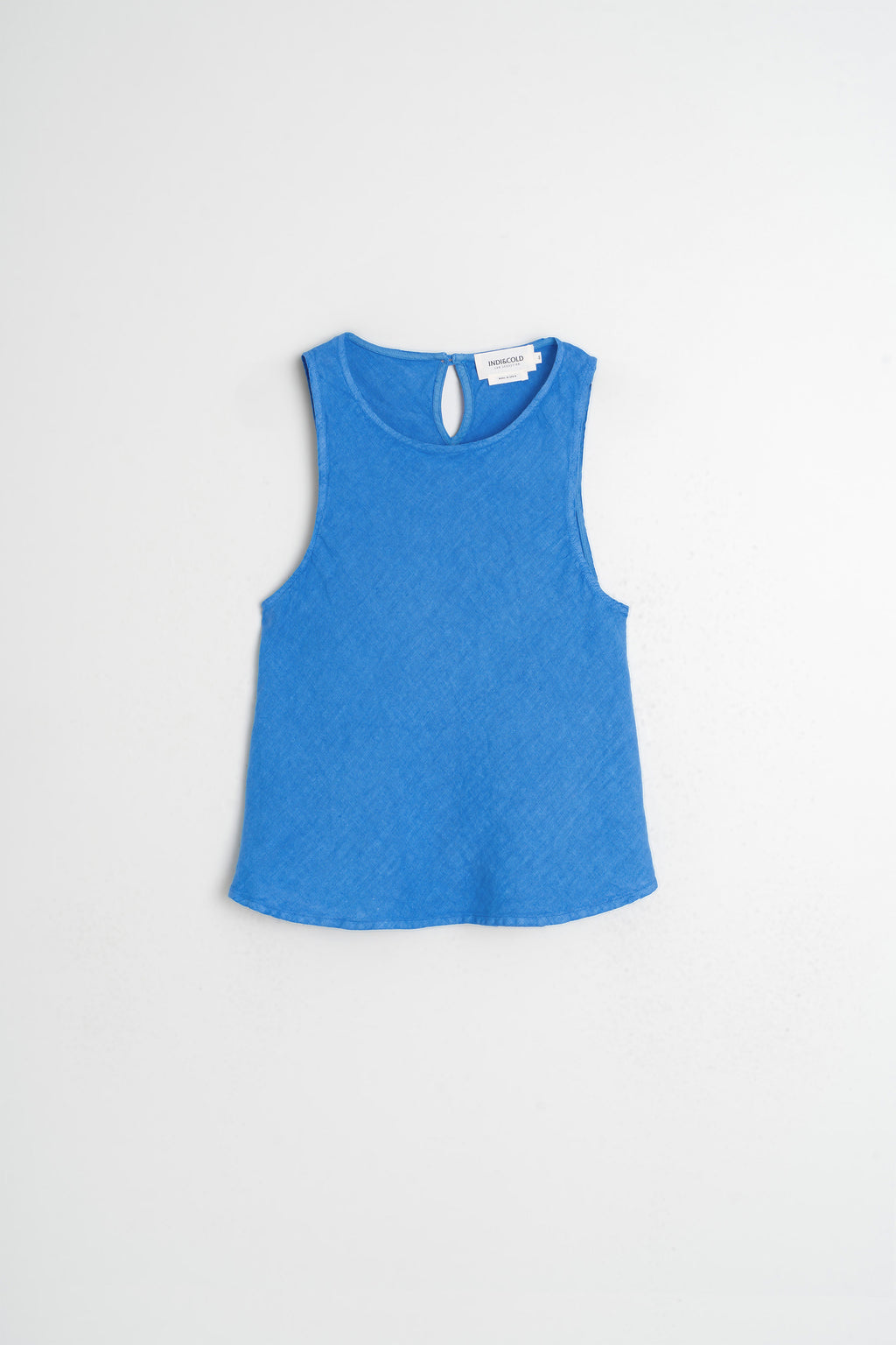 Cropped Linen Top - British Blue