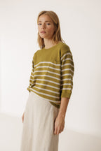 Pull Marinière - Kaki