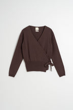 Knit Wrap Cardigan - Chocolate