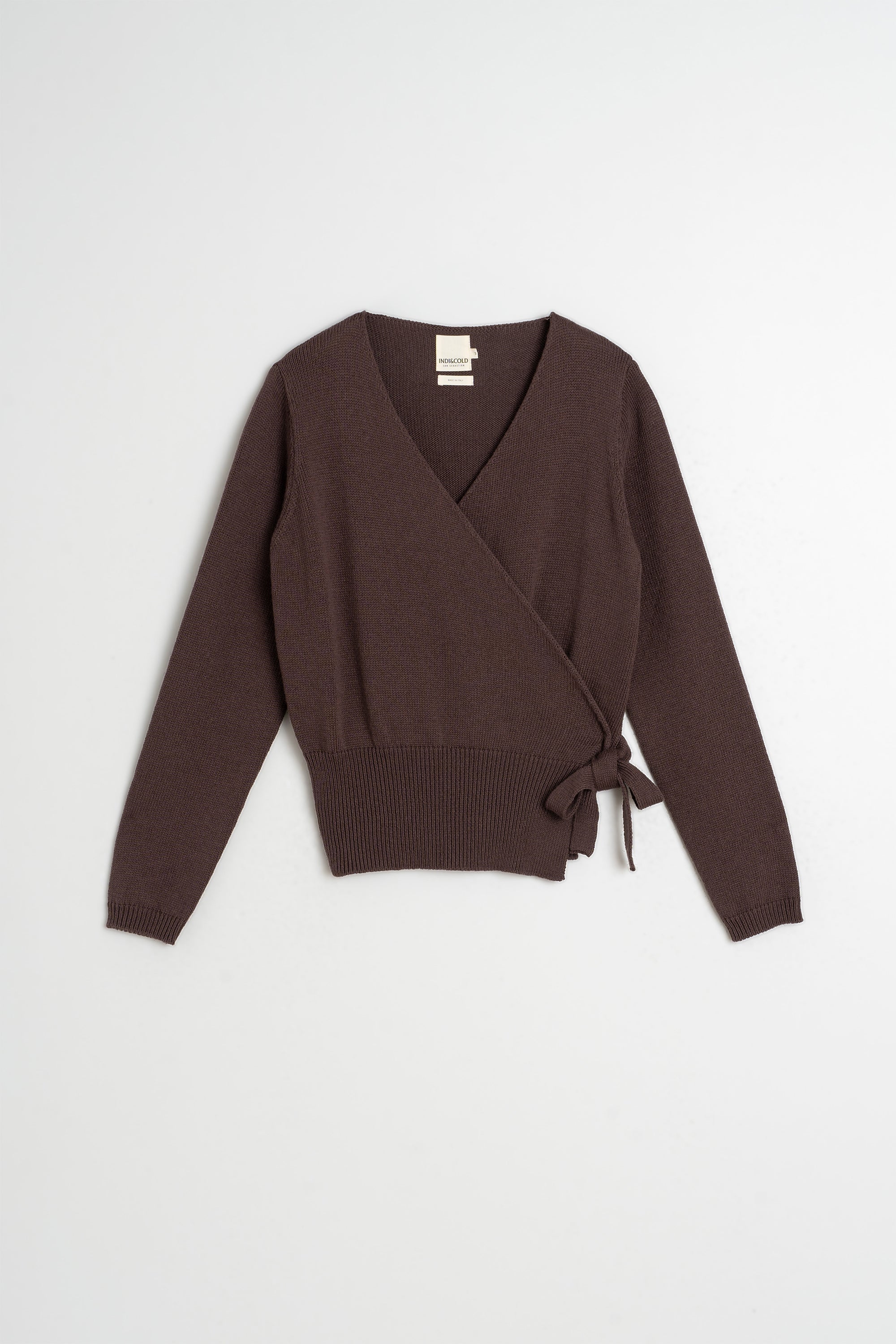 Knit Wrap Cardigan - Chocolate