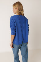 Deep V-Neck Jumper - British Blue