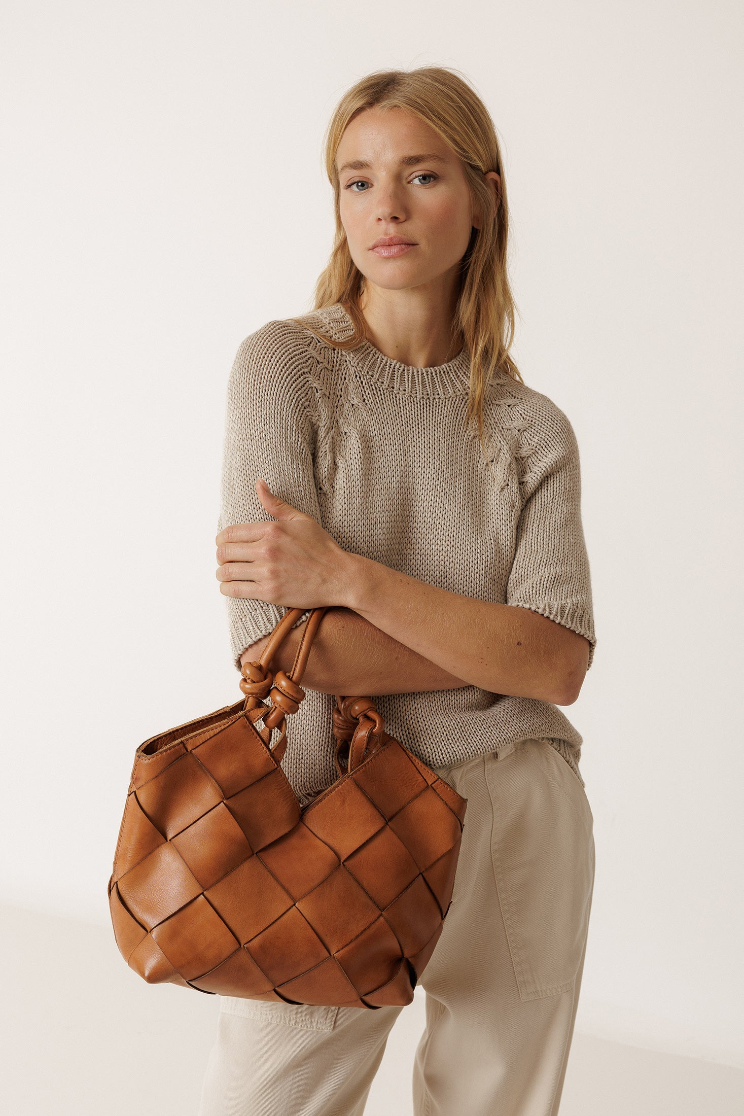 Ribbon Knit Jumper - Beige