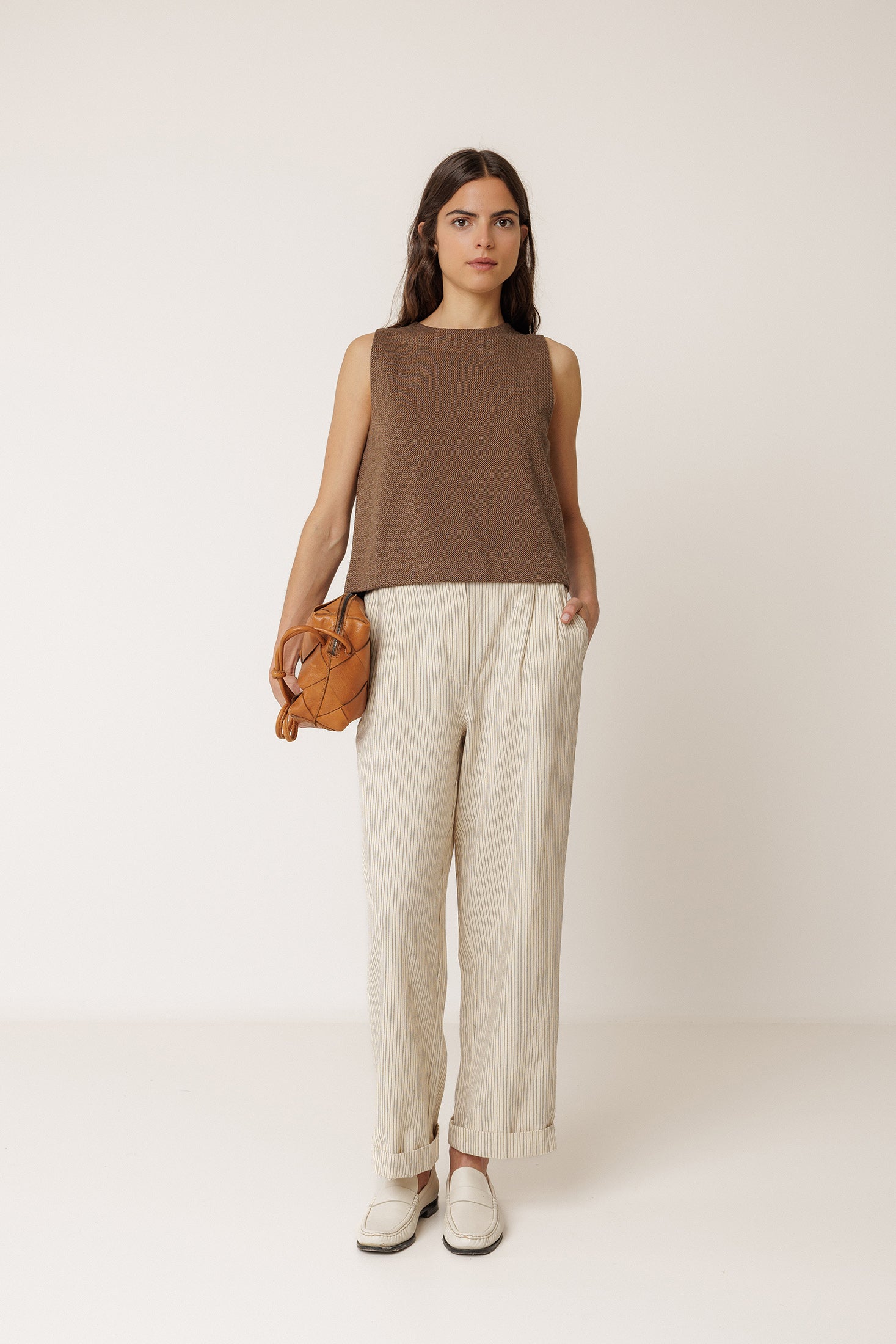 Ponte Cropped Top - Chocolate