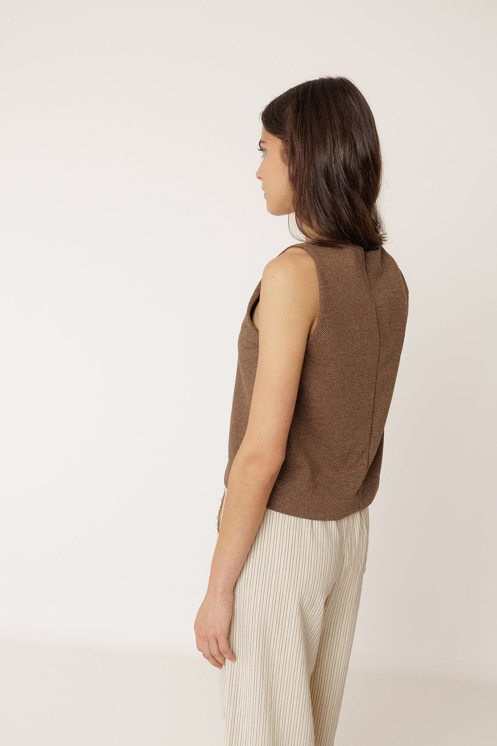 Ponte Cropped Top - Chocolate