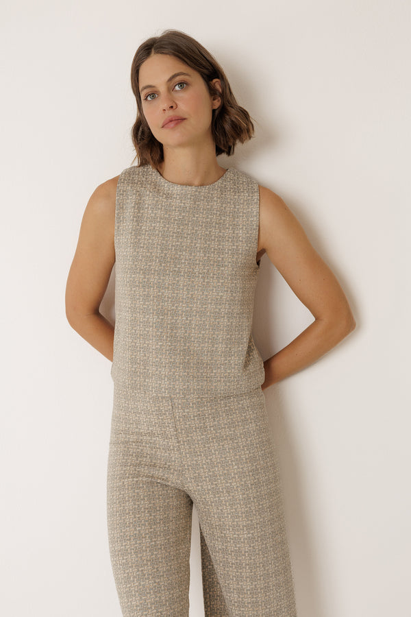 Ponte Cropped Top - Sage