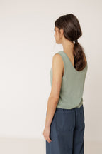 Piece-Dyed Knit Top - Sage