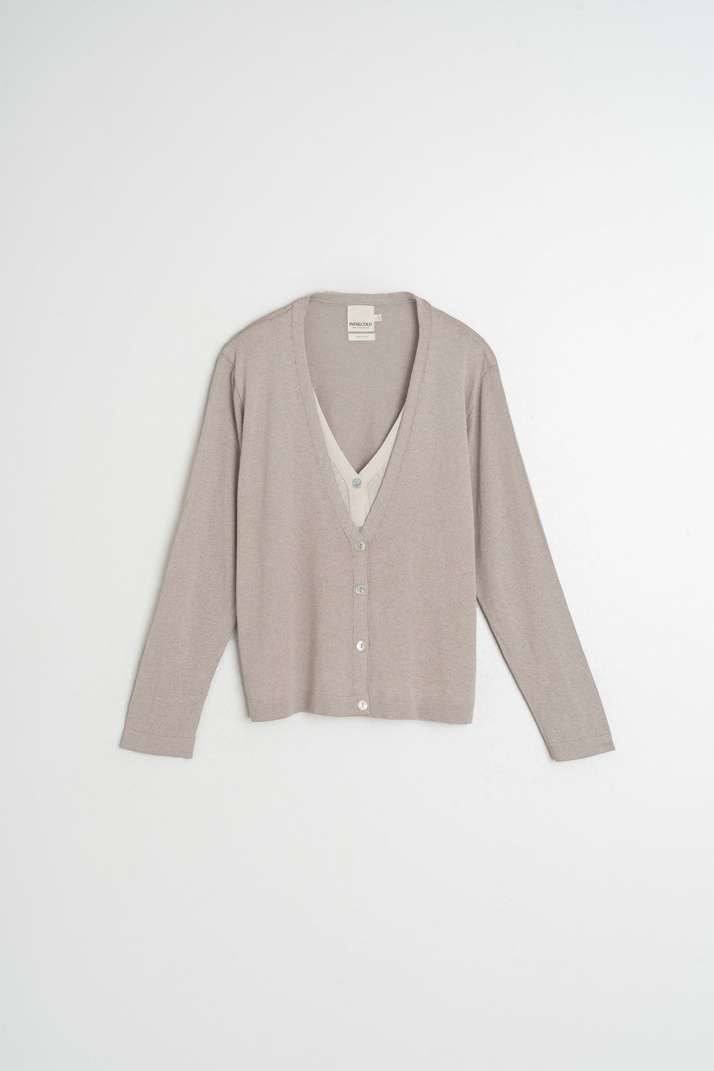 Chaqueta de Punto Doble - Beige