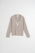 Chaqueta de Punto Doble - Beige