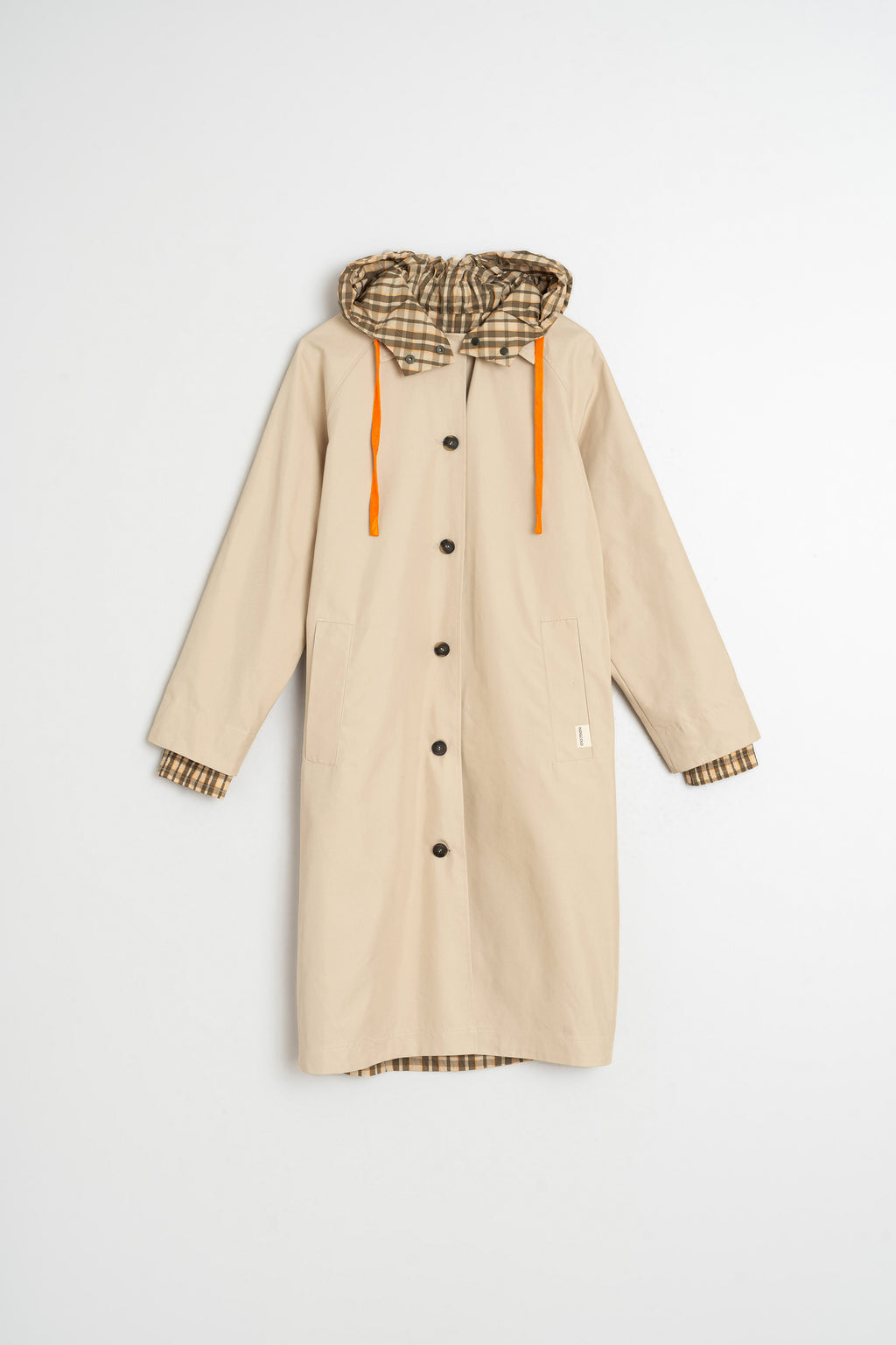 Impermeable Reversible de Cuadros - Beige