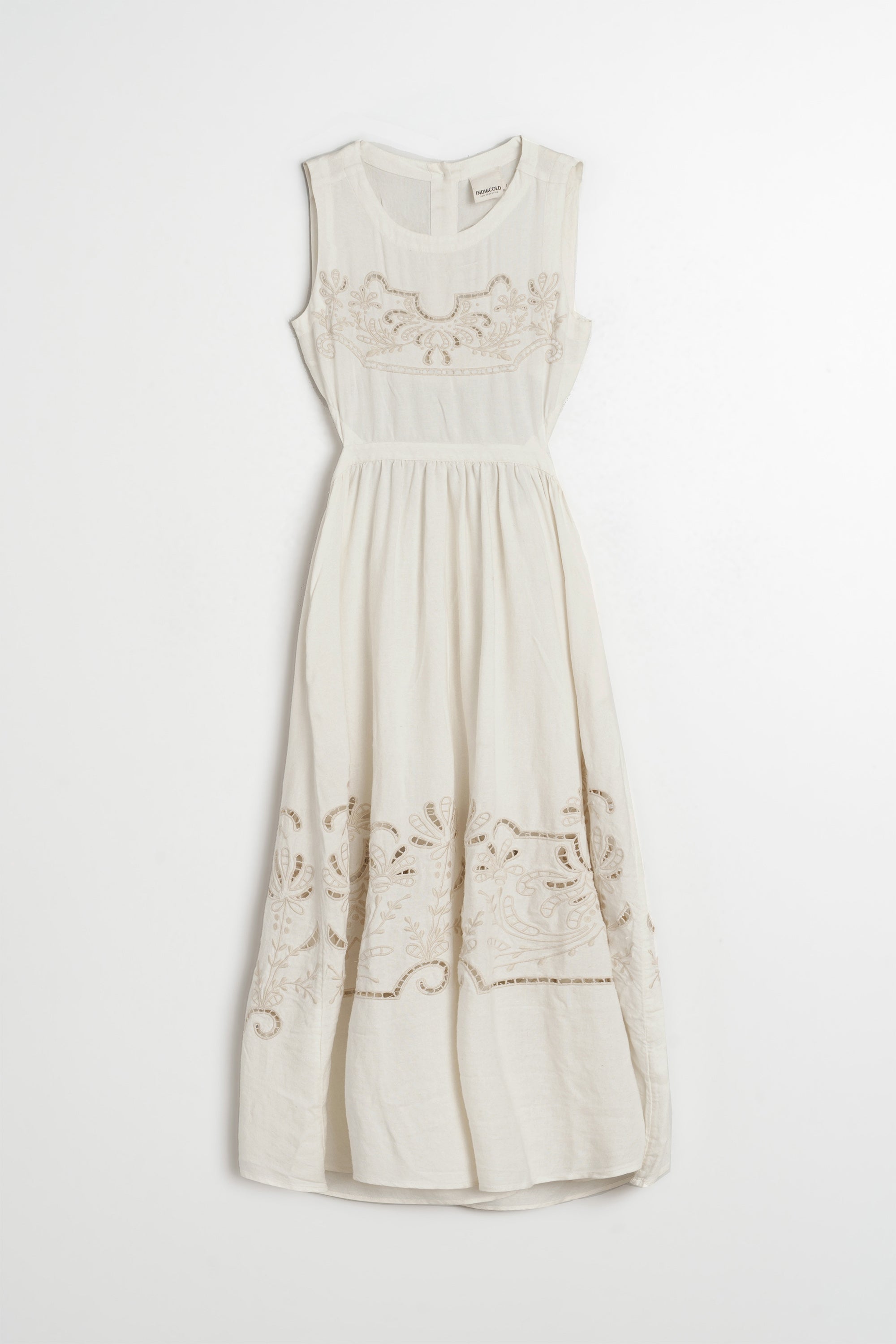 Vestido con Detalles Bordados - Crudo