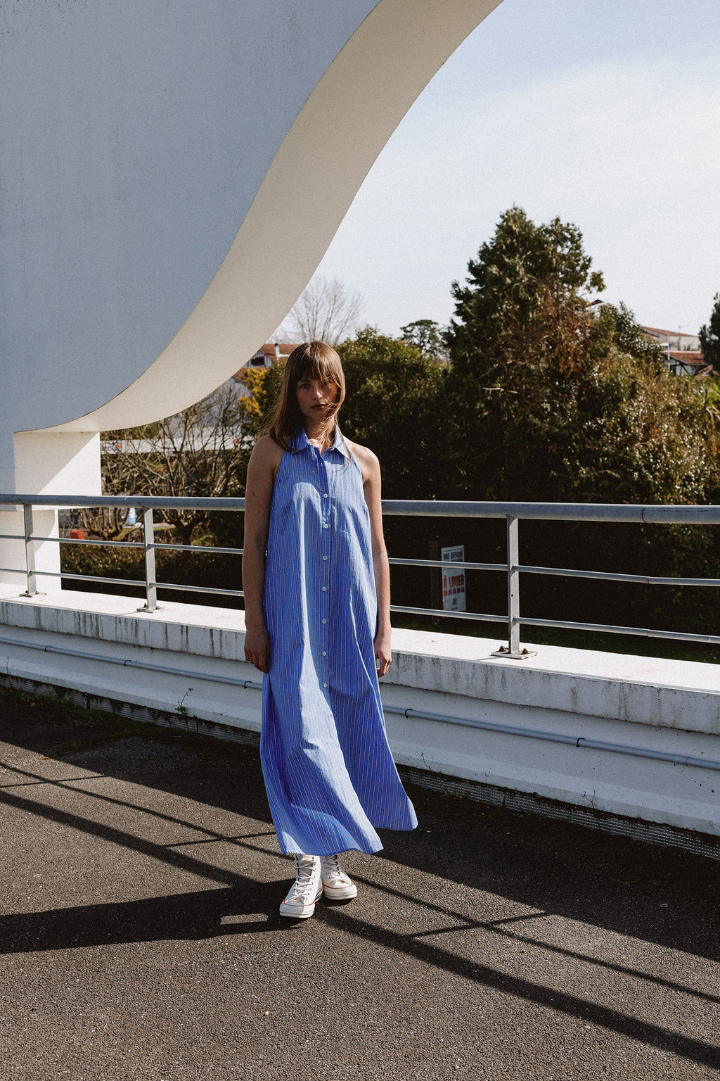 Vestido Largo de Espalda Descubierta - Azul