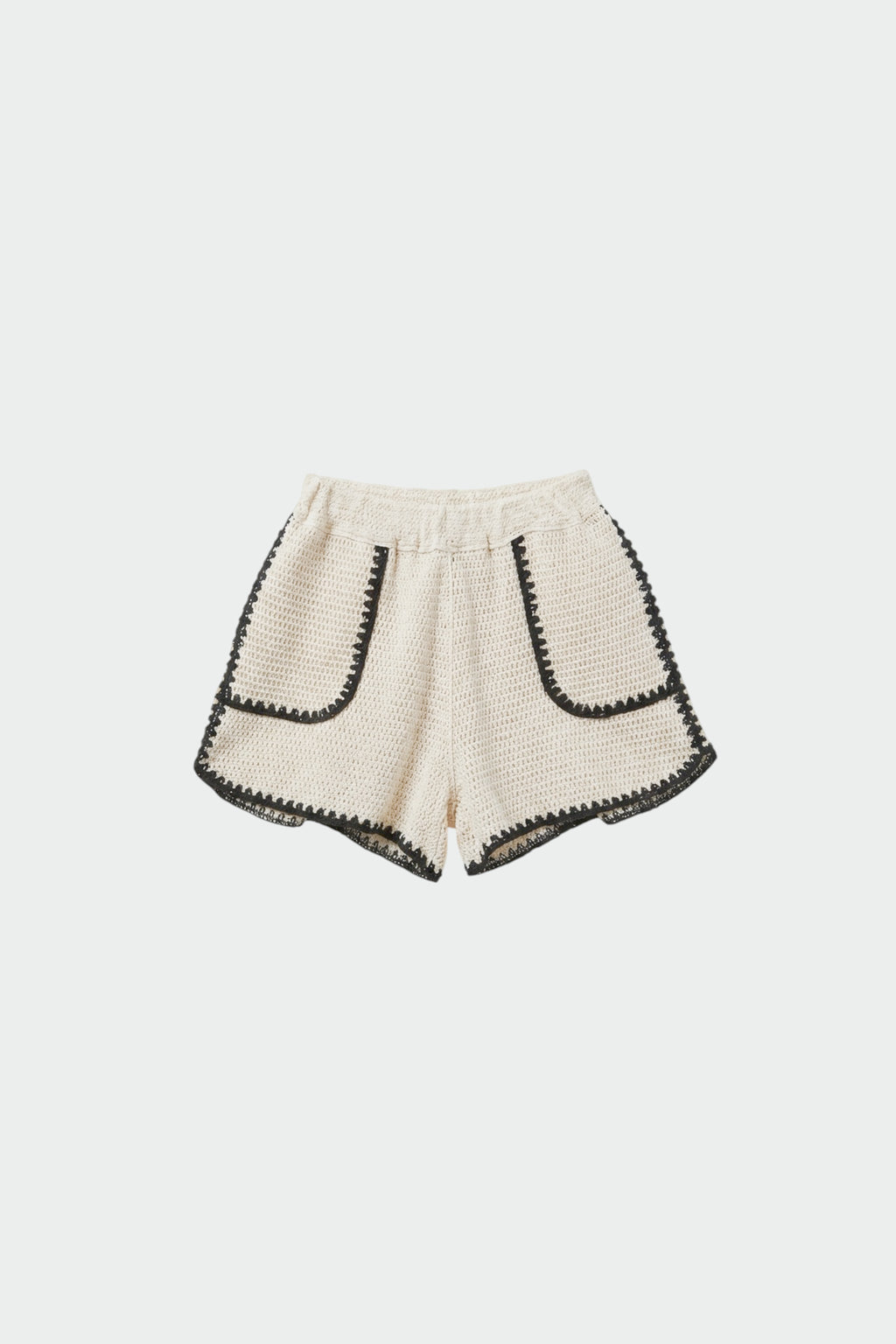 Short de Ganchillo Bicolor - Negro