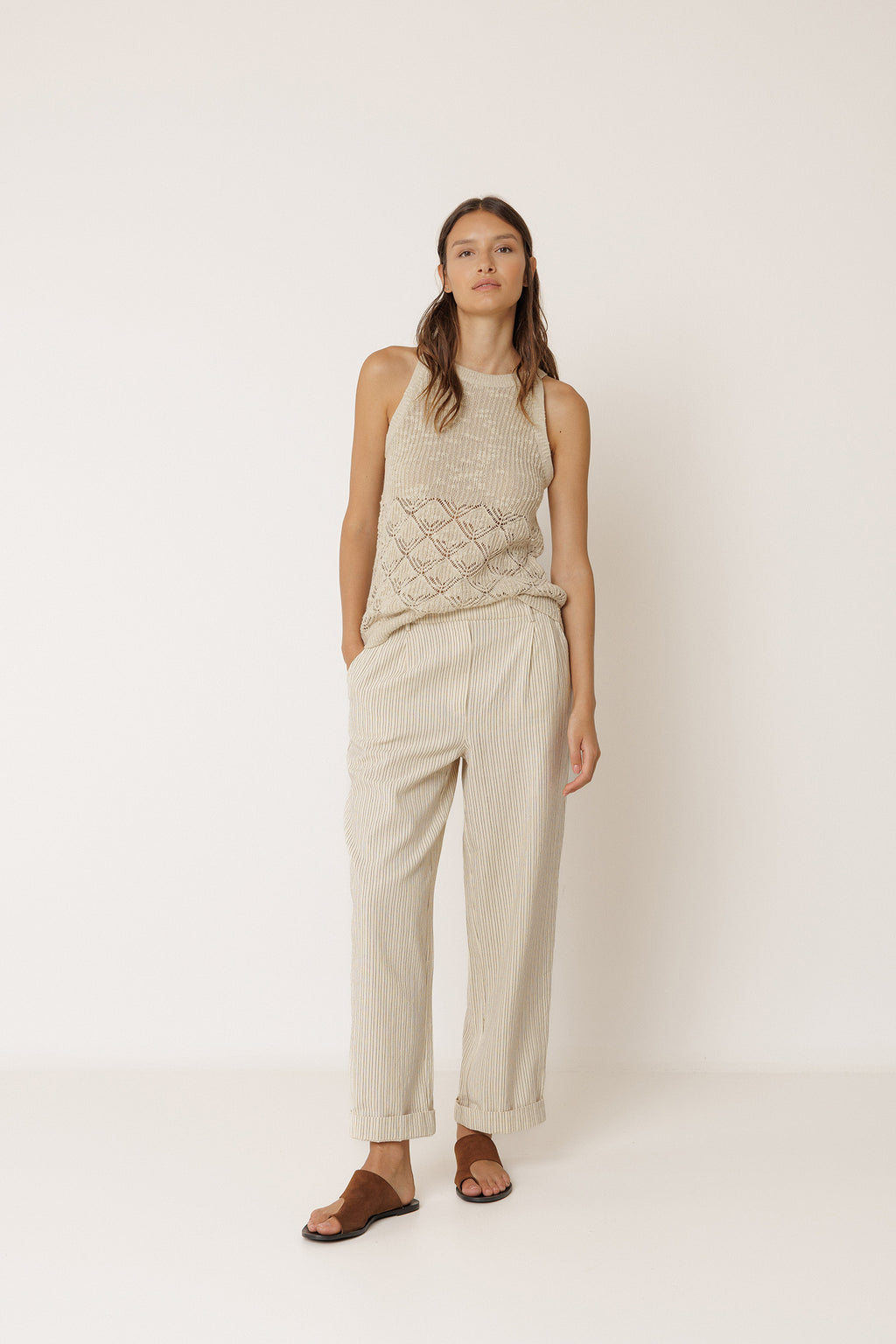 Top de punto calado - Beige