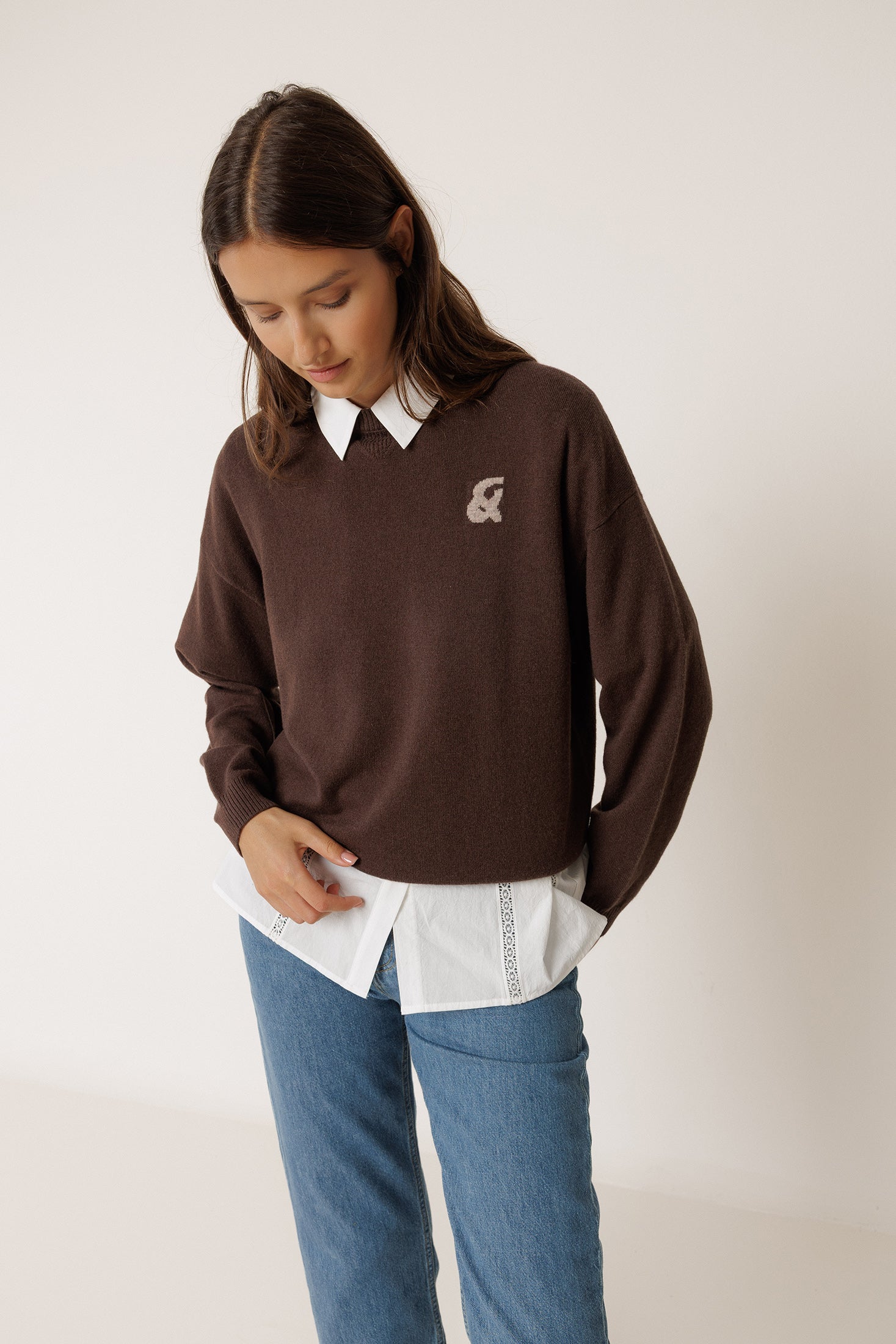 Merino Wool Jumper - Chocolate