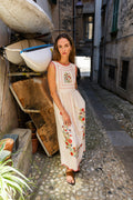 Vestido Bordado En Punto De Cruz - Piedra