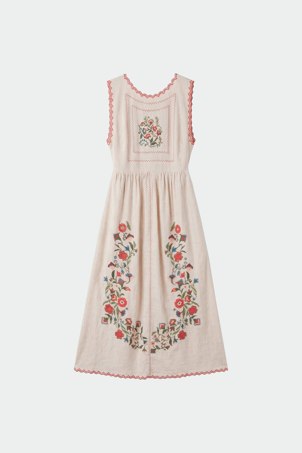 Vestido Bordado En Punto De Cruz - Piedra