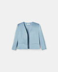 Veste courte satinée bleue_5