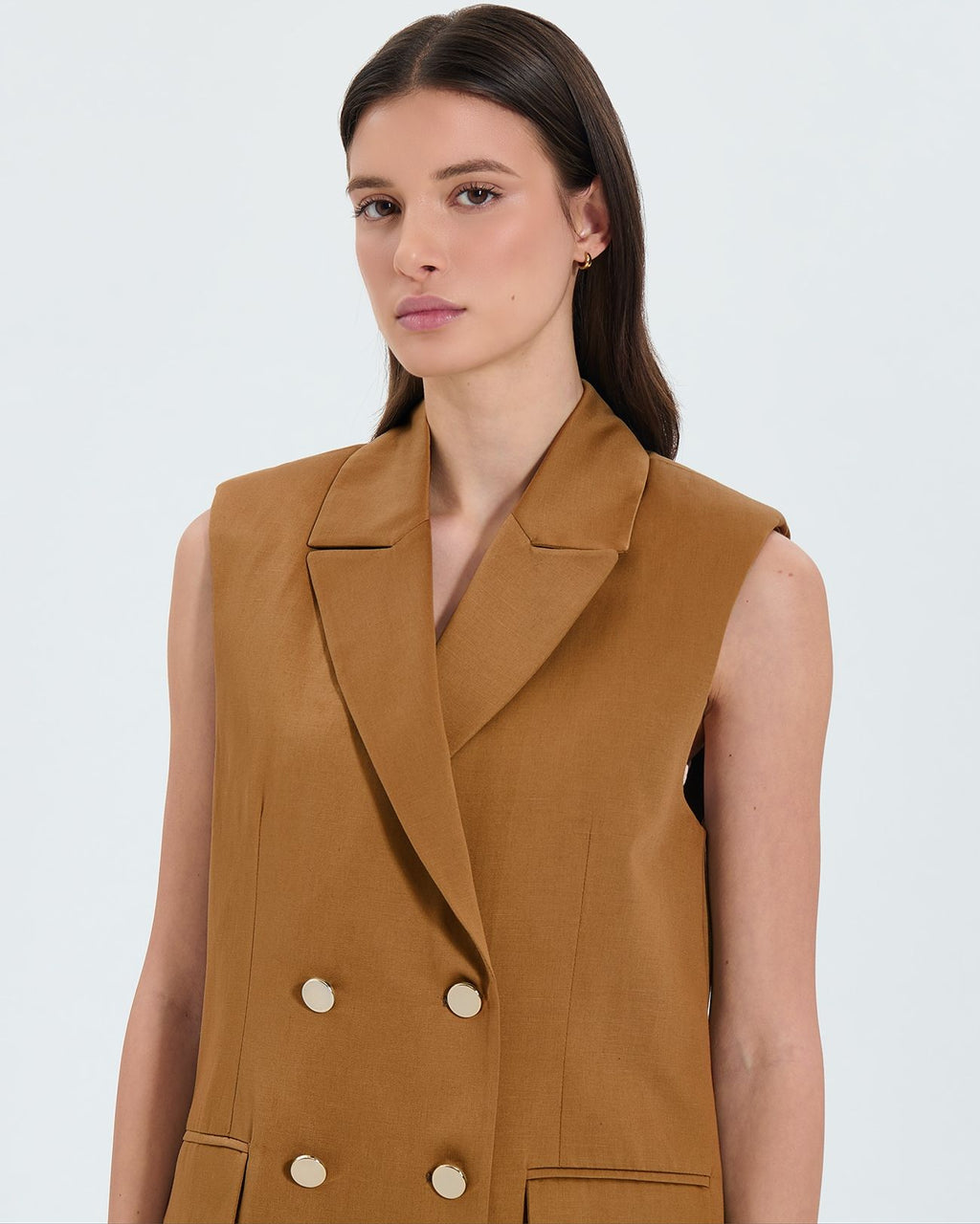 Tobacco sleeveless jacket_2