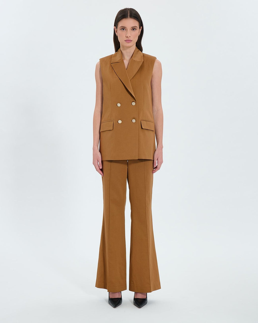 Tobacco sleeveless jacket_4