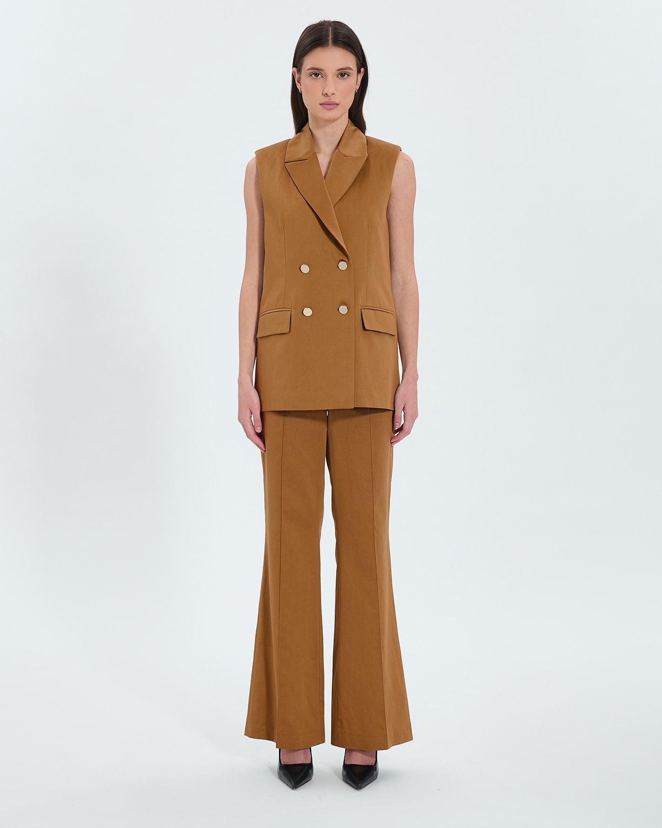 Tobacco sleeveless jacket_4