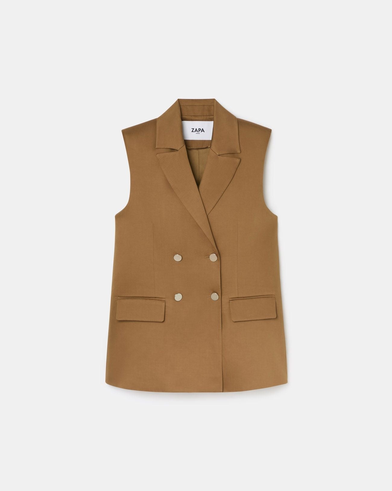 Tobacco sleeveless jacket_5