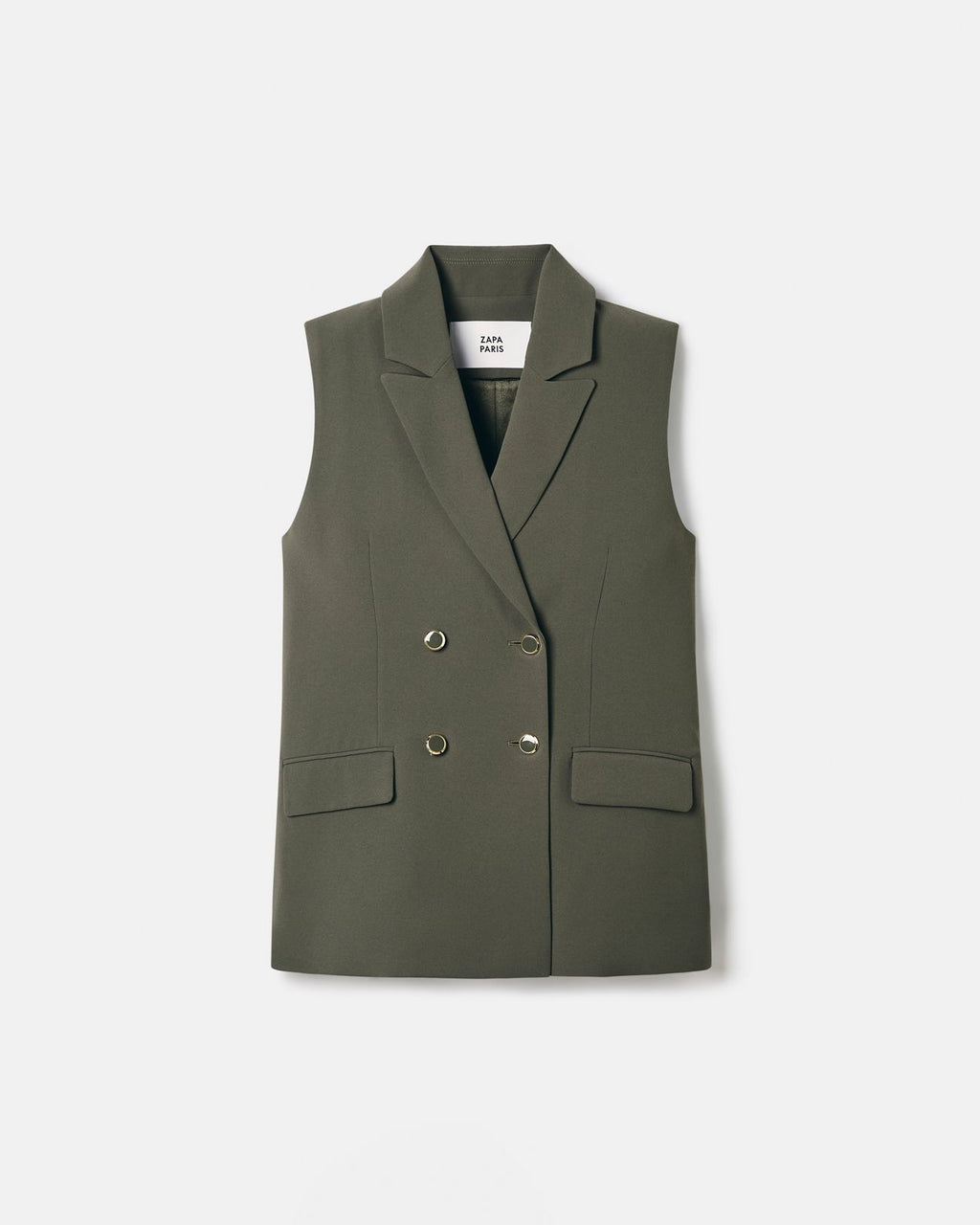 Veste sans manches en crêpe army_6