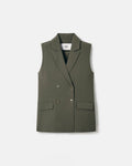 Veste sans manches en crêpe army_6