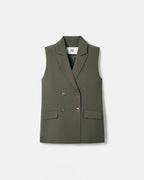 Veste sans manches en crêpe army_6