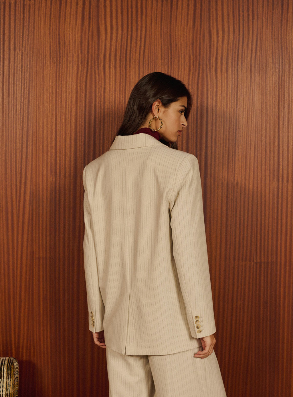 Chaqueta verde oliva - Crema
