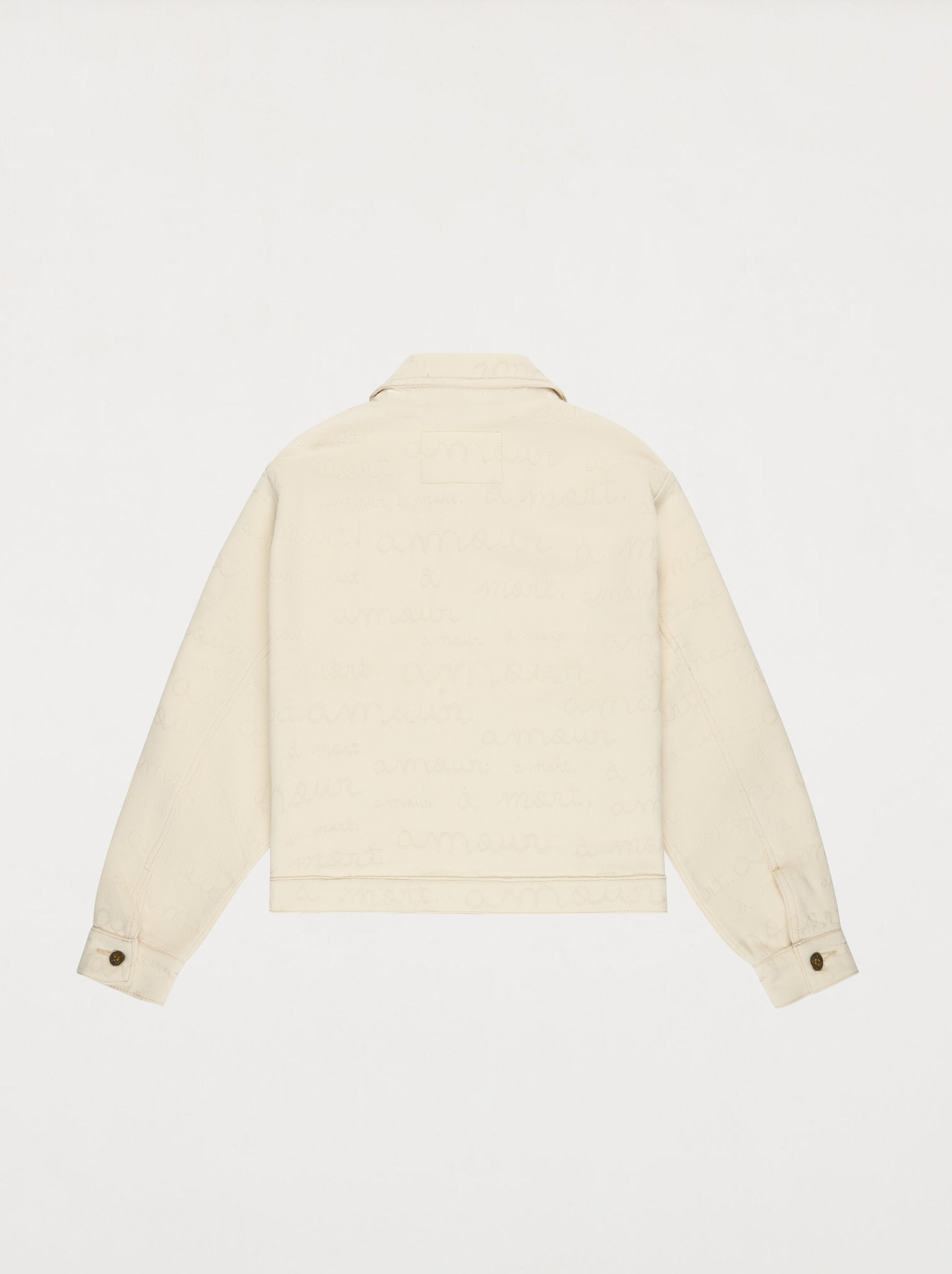 Veste Unisexe Amour Jacquard Écru