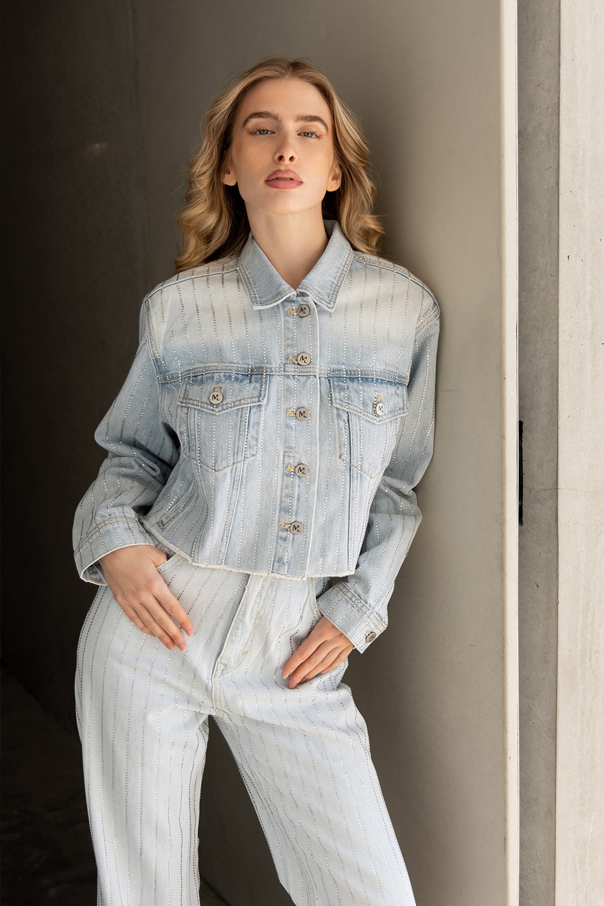 Giacca di Jeans - Strass Blu