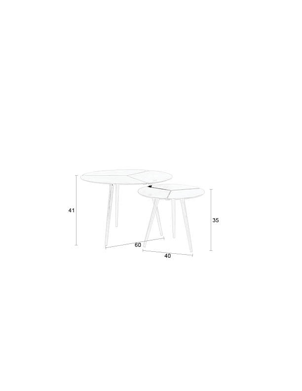 Kourdeboer Set of 2 - Side Table - Aluminum - Beige