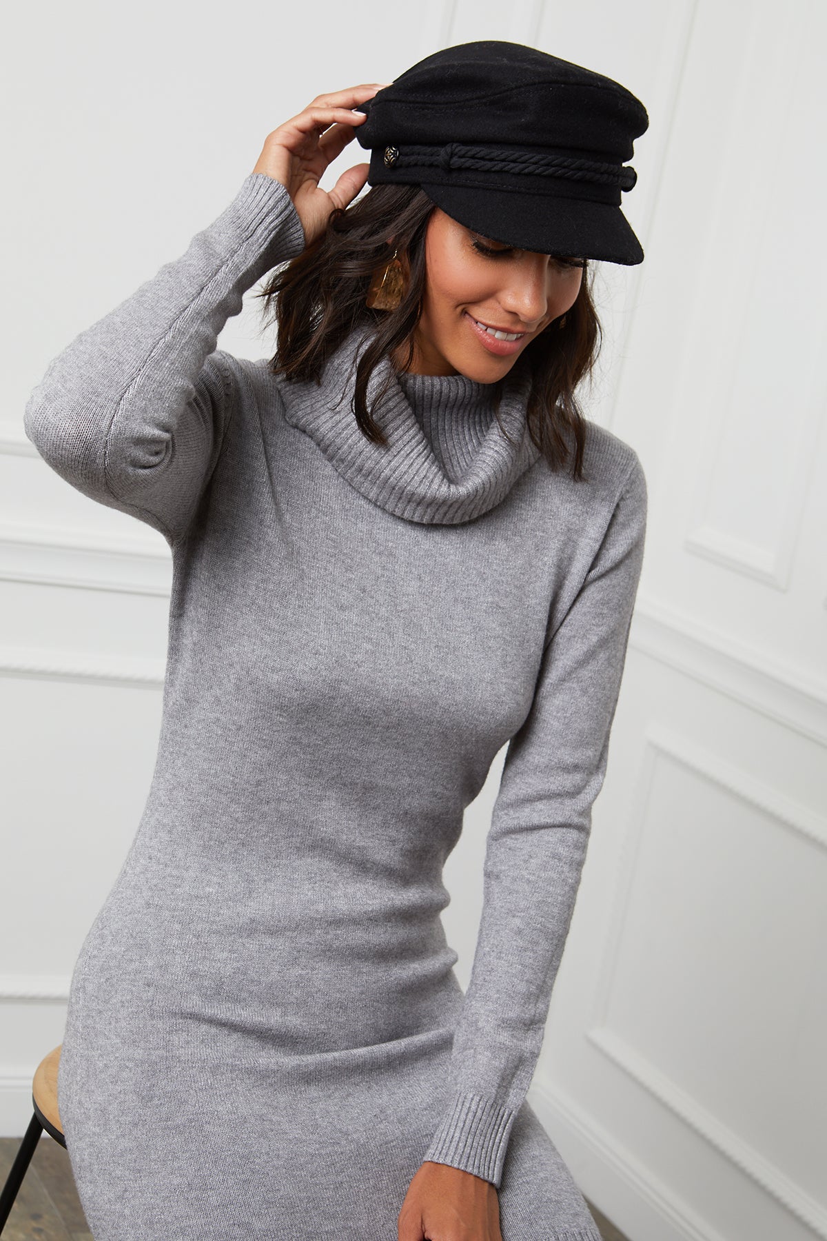 Vestido tipo suéter - Gris